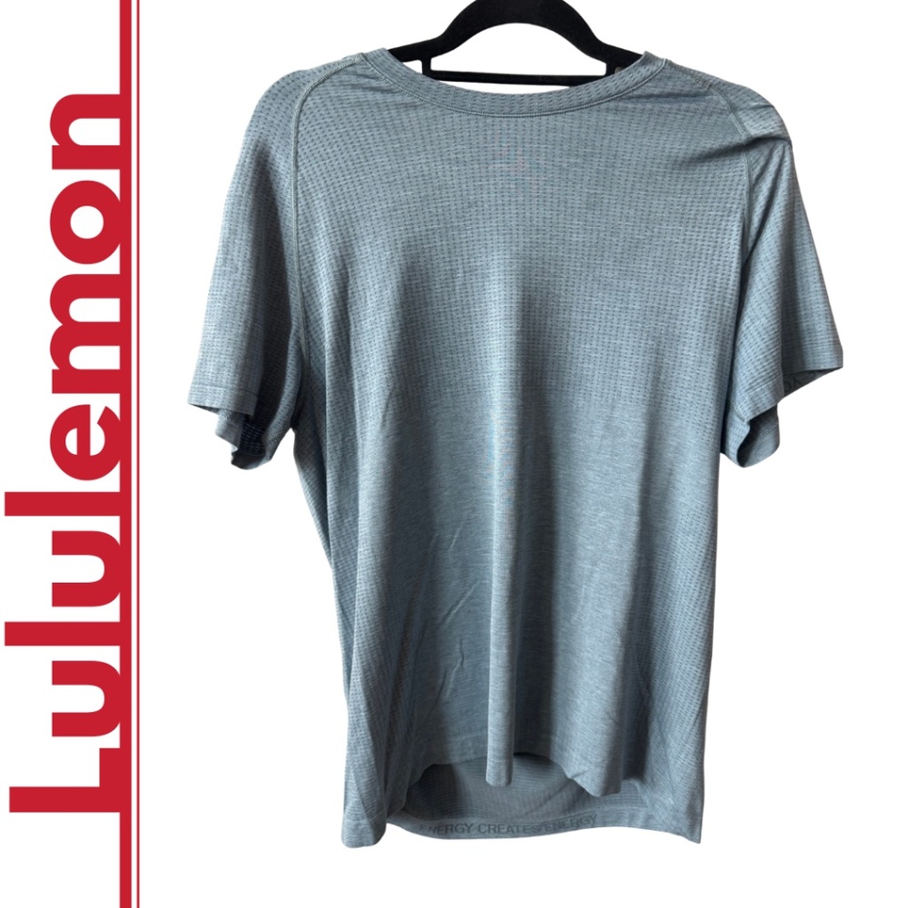 Lululemon: Blue Mesh Tee, Size Medium.